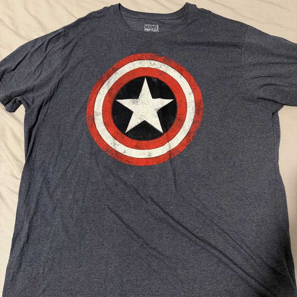 Captain America Shield T-Shirt 4XL Old Navy Marvel Graphic Tee Blue A0046